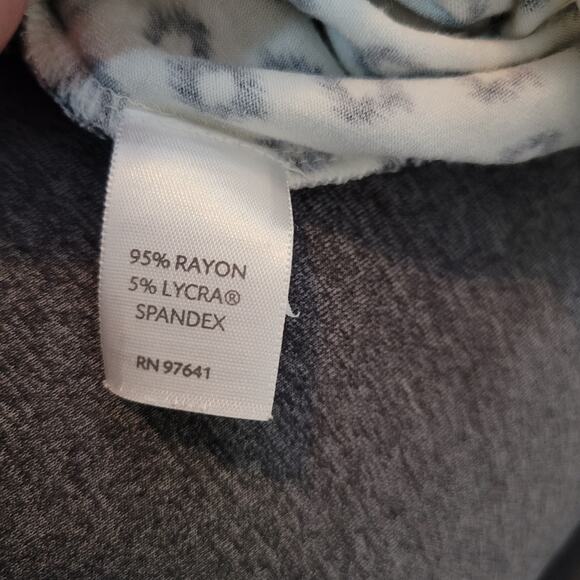 J. Jill Size L Wearever Diamond Print 3/4 Sleeve Tunic Top Black Cream Career - Picture 9 of 10